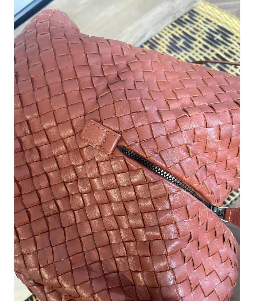 BOTTEGA VENETA Коричневая кожаная сумка через плечо, фото 7