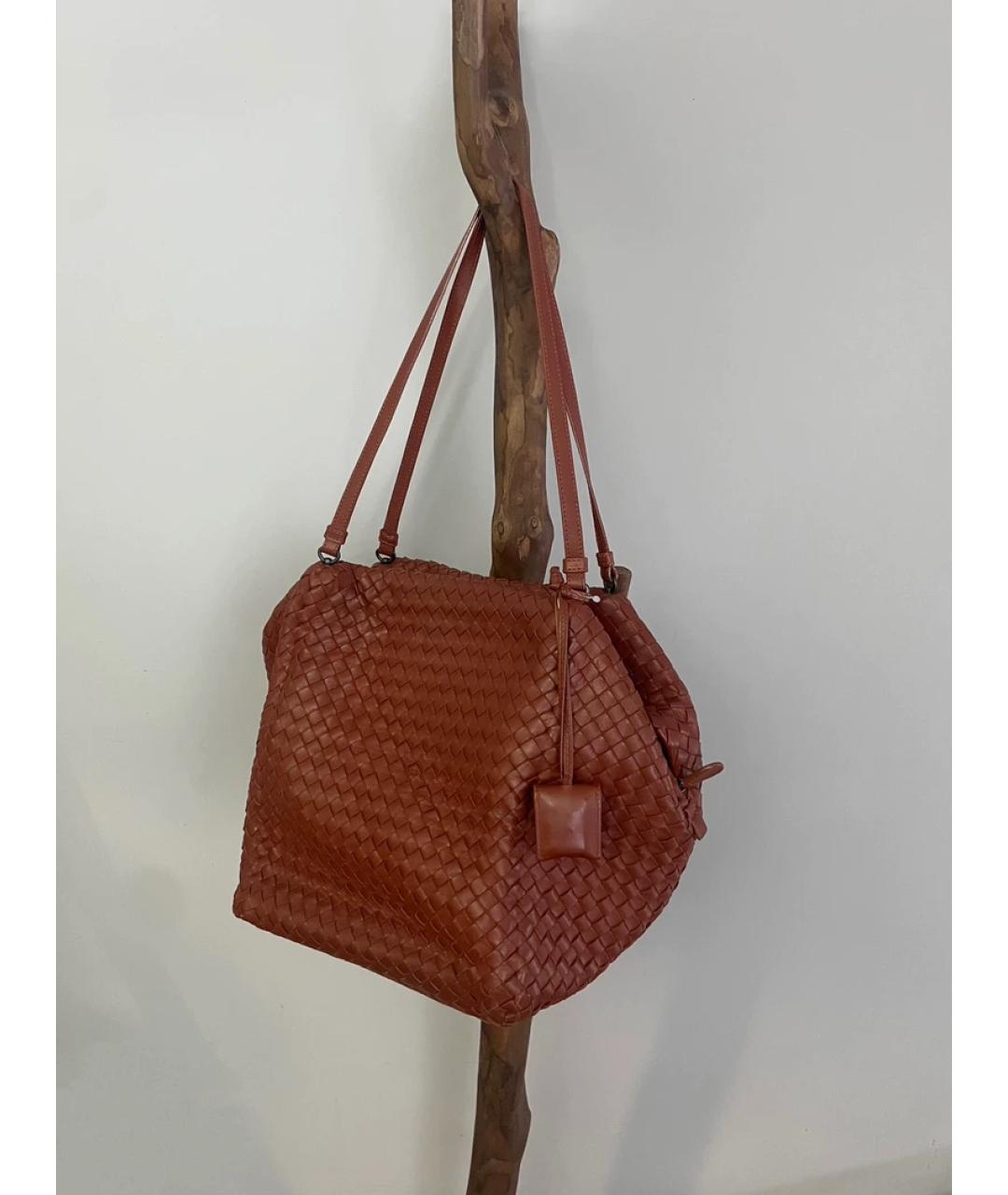 BOTTEGA VENETA Коричневая кожаная сумка через плечо, фото 8