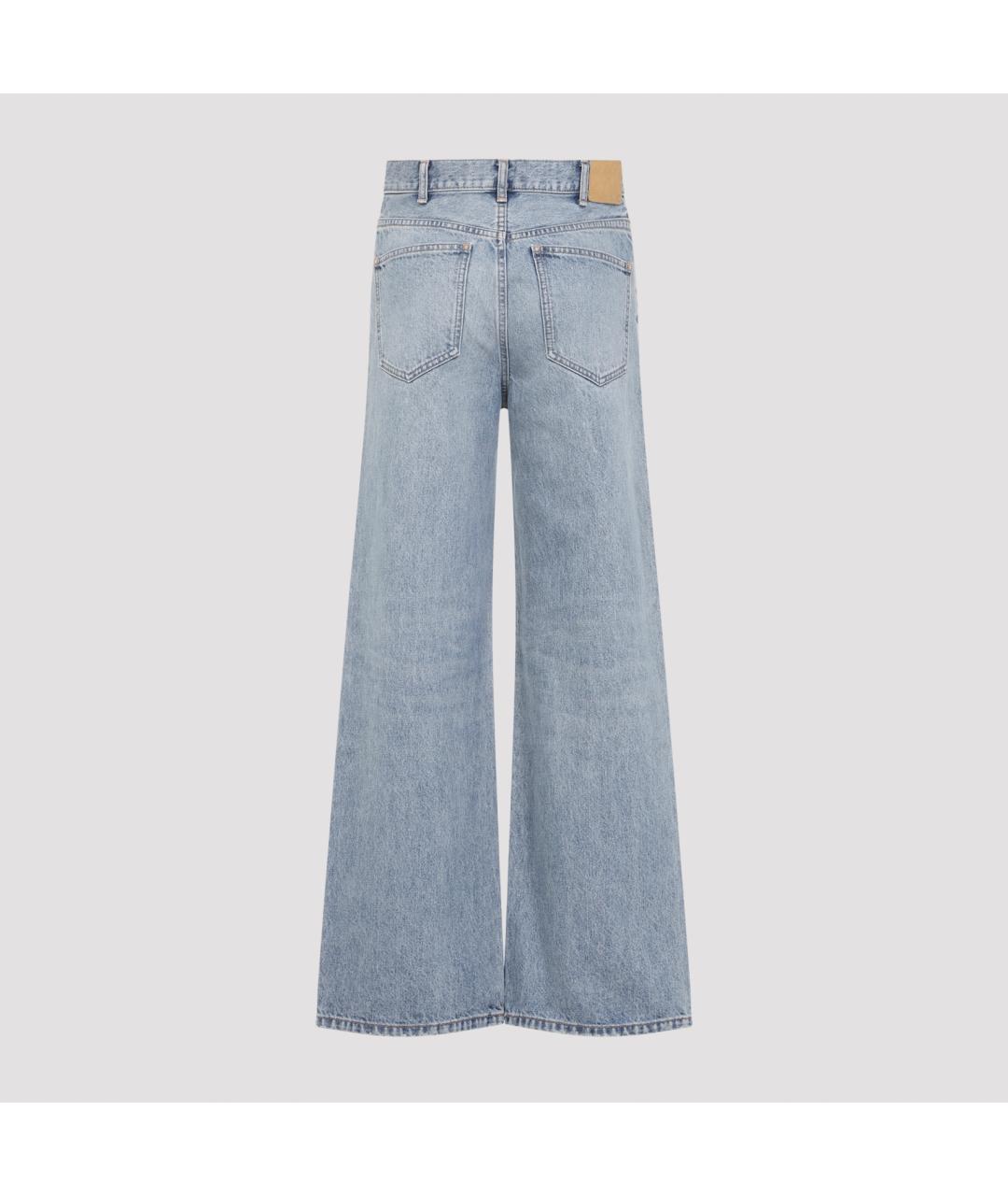 CELINE Голубые хлопковые прямые джинсы, фото 4