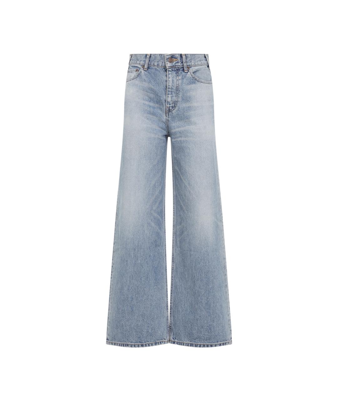 CELINE Голубые хлопковые прямые джинсы, фото 1