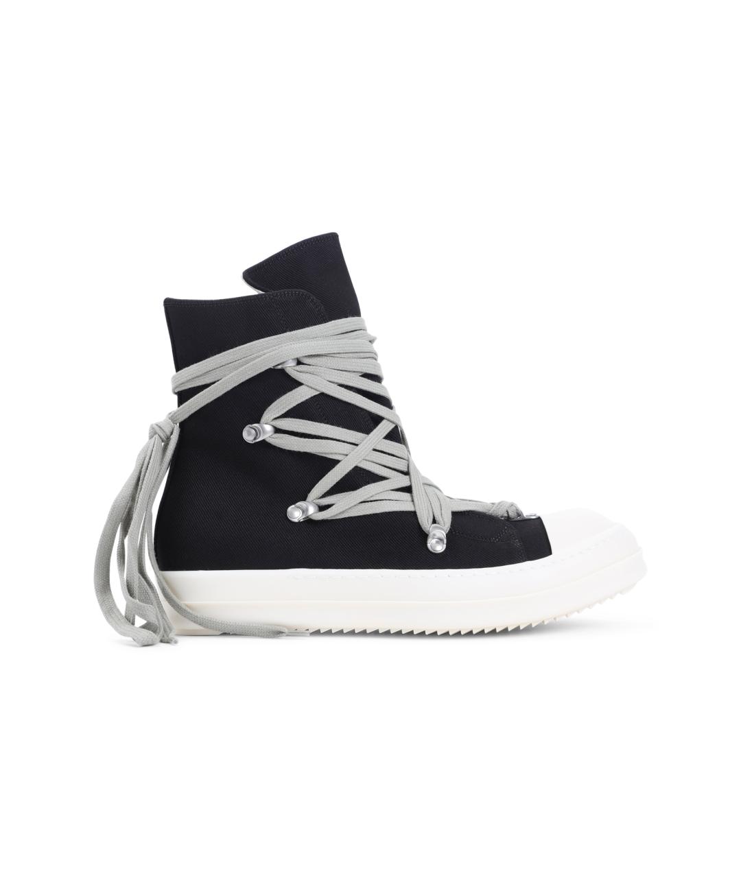 RICK OWENS DRKSHDW Черные текстильные высокие кроссовки / кеды, фото 1