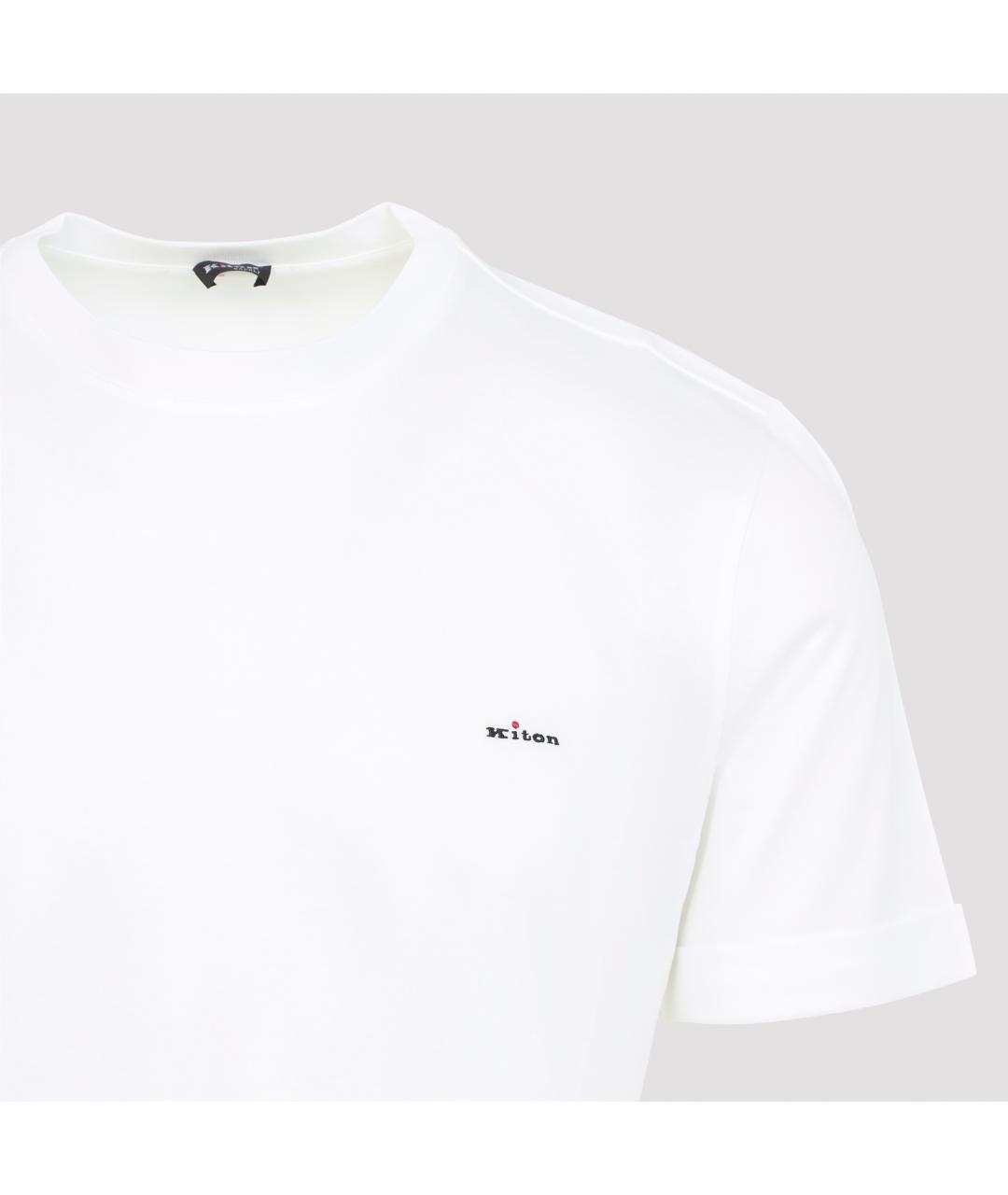 KITON Белая хлопковая футболка, фото 3