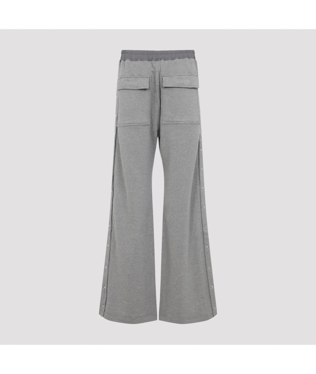 RICK OWENS DRKSHDW Серые хлопковые повседневные брюки, фото 2