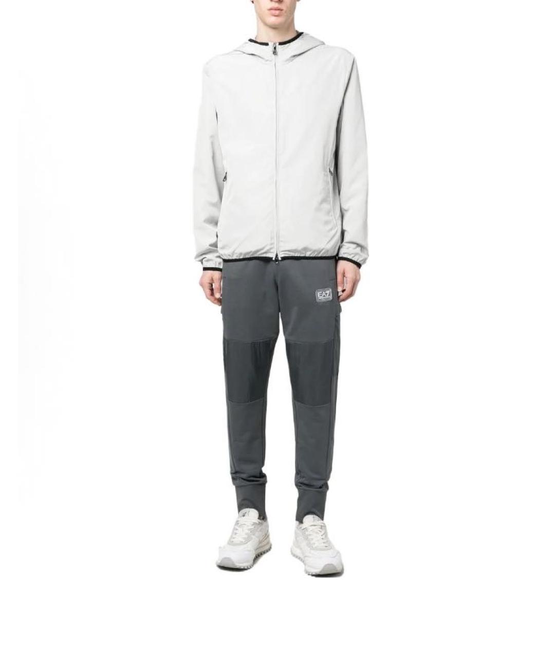 EMPORIO ARMANI Серая полиэстеровая спортивная куртка, фото 2