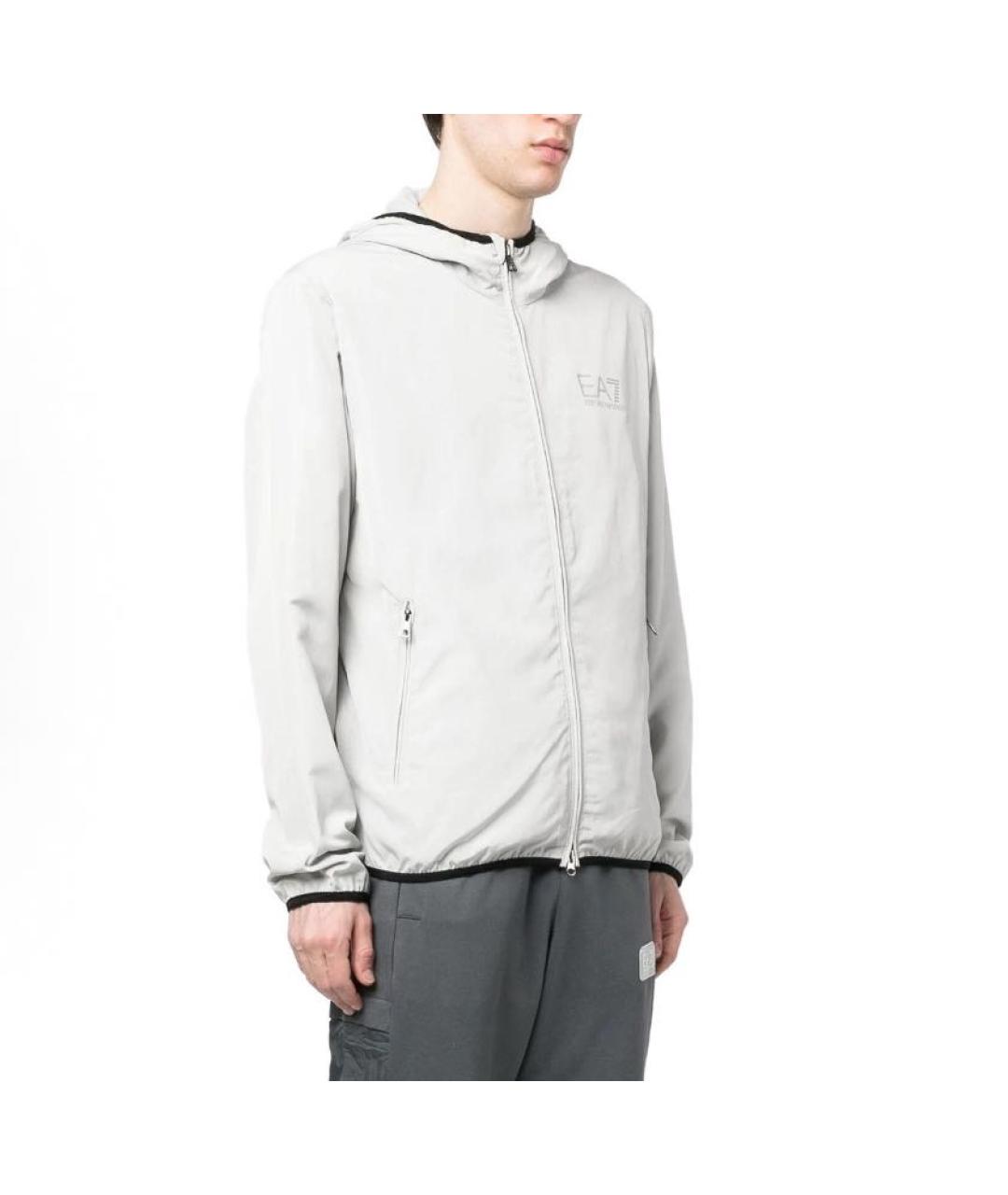 EMPORIO ARMANI Серая полиэстеровая спортивная куртка, фото 4