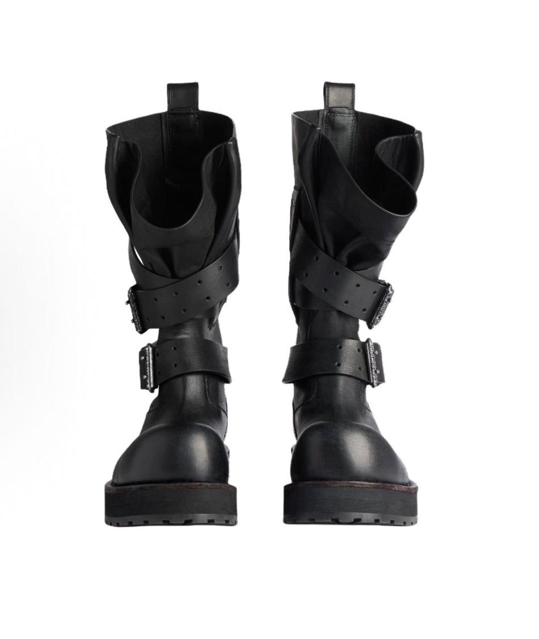 BALENCIAGA Черные кожаные сапоги, фото 3