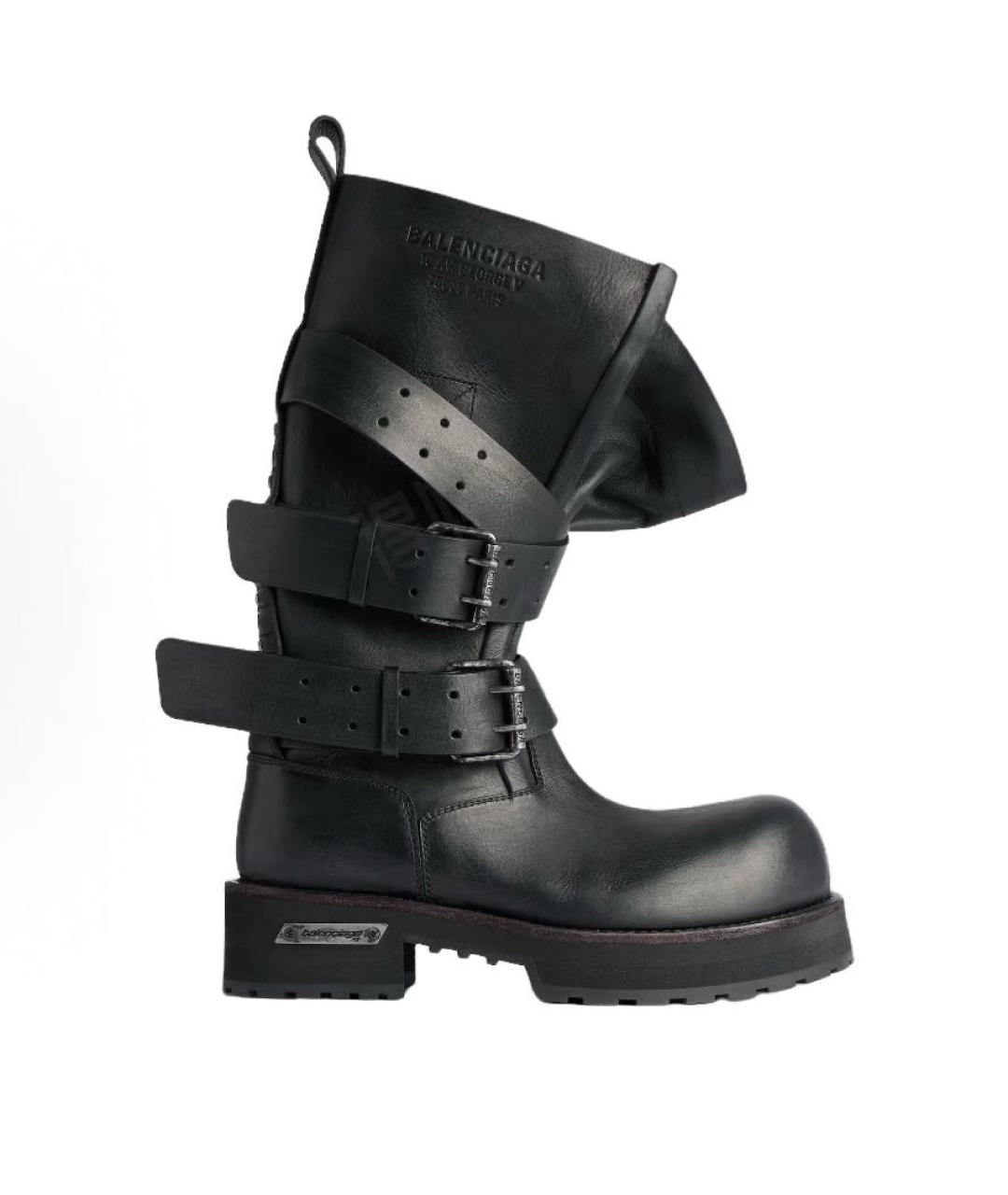 BALENCIAGA Черные кожаные сапоги, фото 5