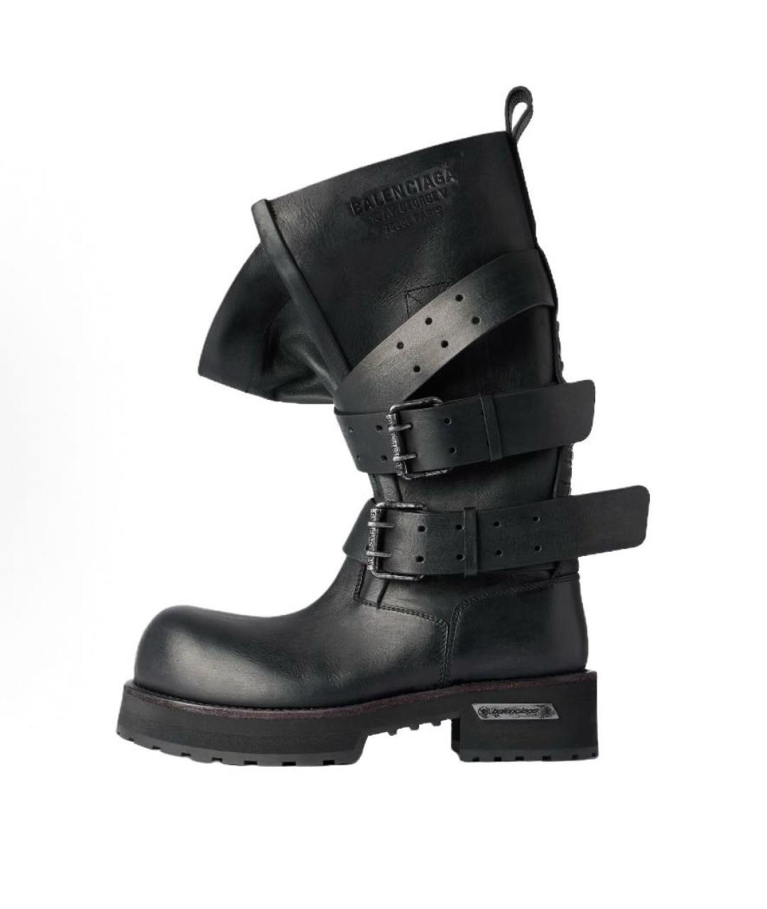 BALENCIAGA Черные кожаные сапоги, фото 2