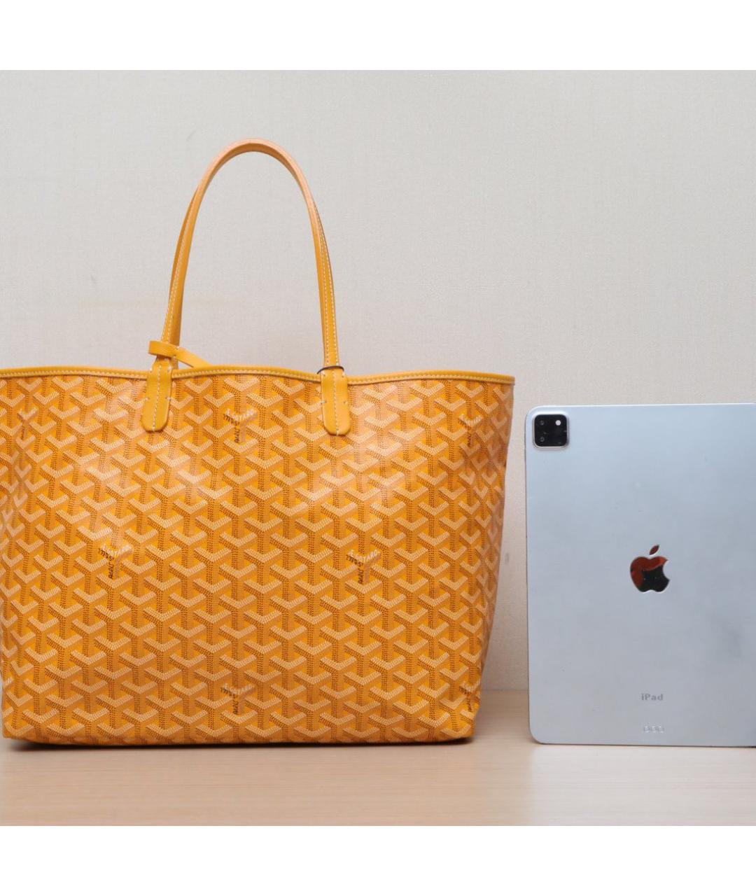GOYARD Желтая кожаная сумка через плечо, фото 7