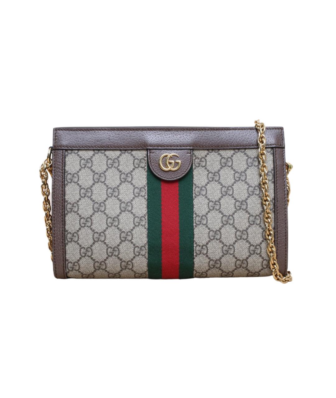 GUCCI Коричневая тканевая сумка через плечо, фото 10
