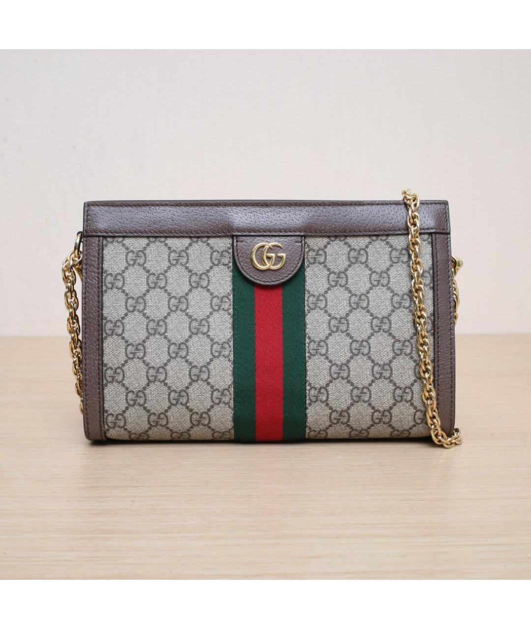 GUCCI Коричневая тканевая сумка через плечо, фото 3