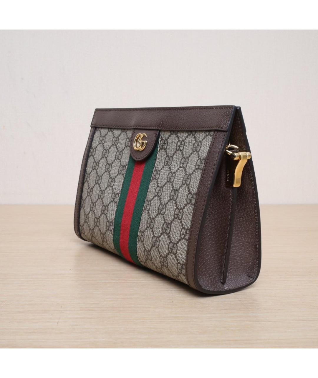 GUCCI Коричневая тканевая сумка через плечо, фото 4