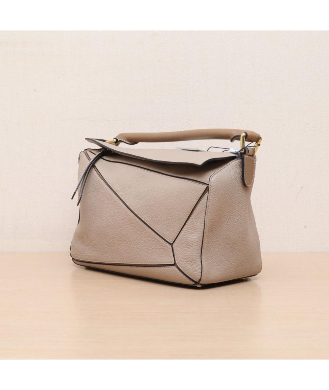 LOEWE Бежевая кожаная сумка через плечо, фото 4