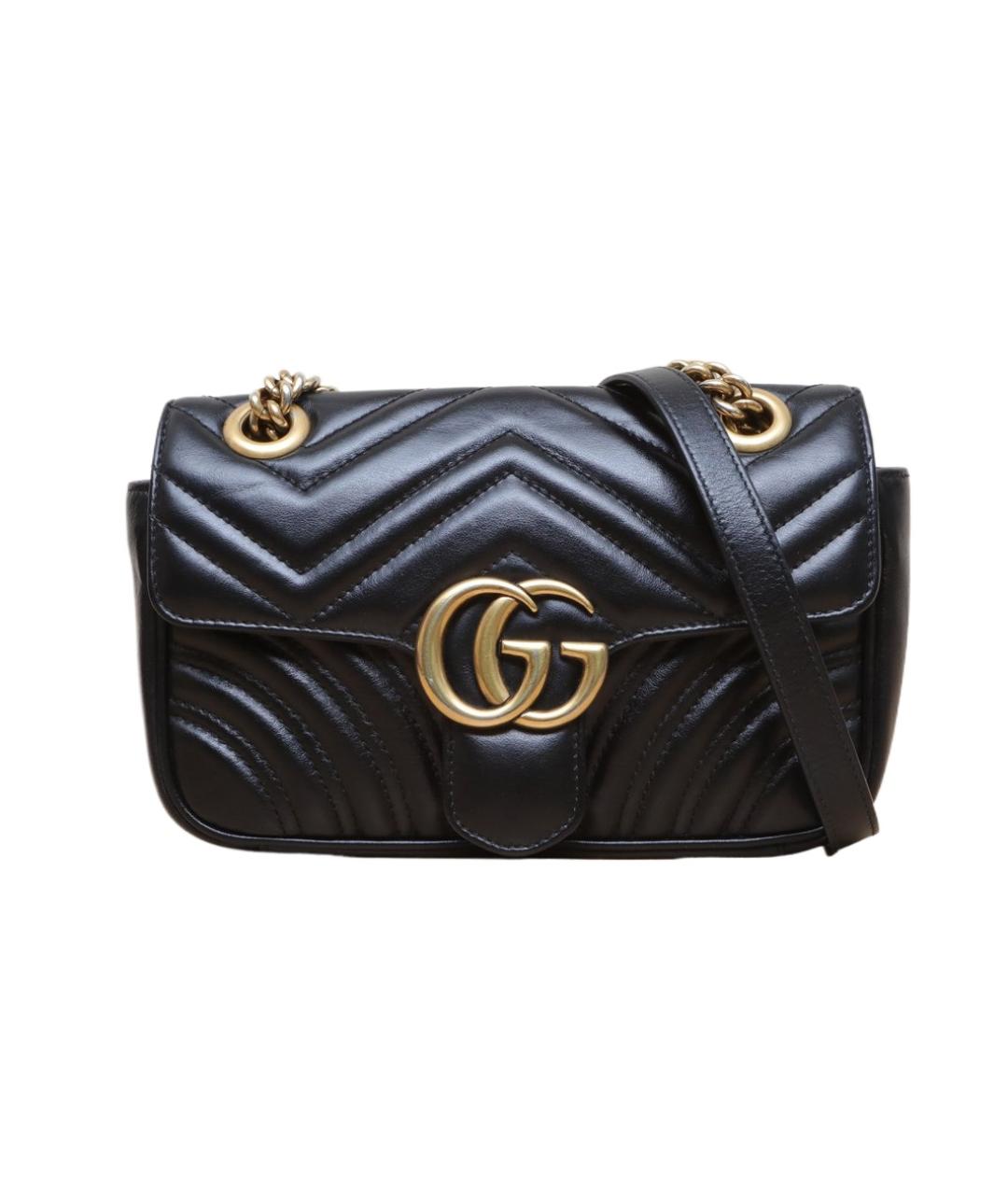 GUCCI Черная кожаная сумка через плечо, фото 1