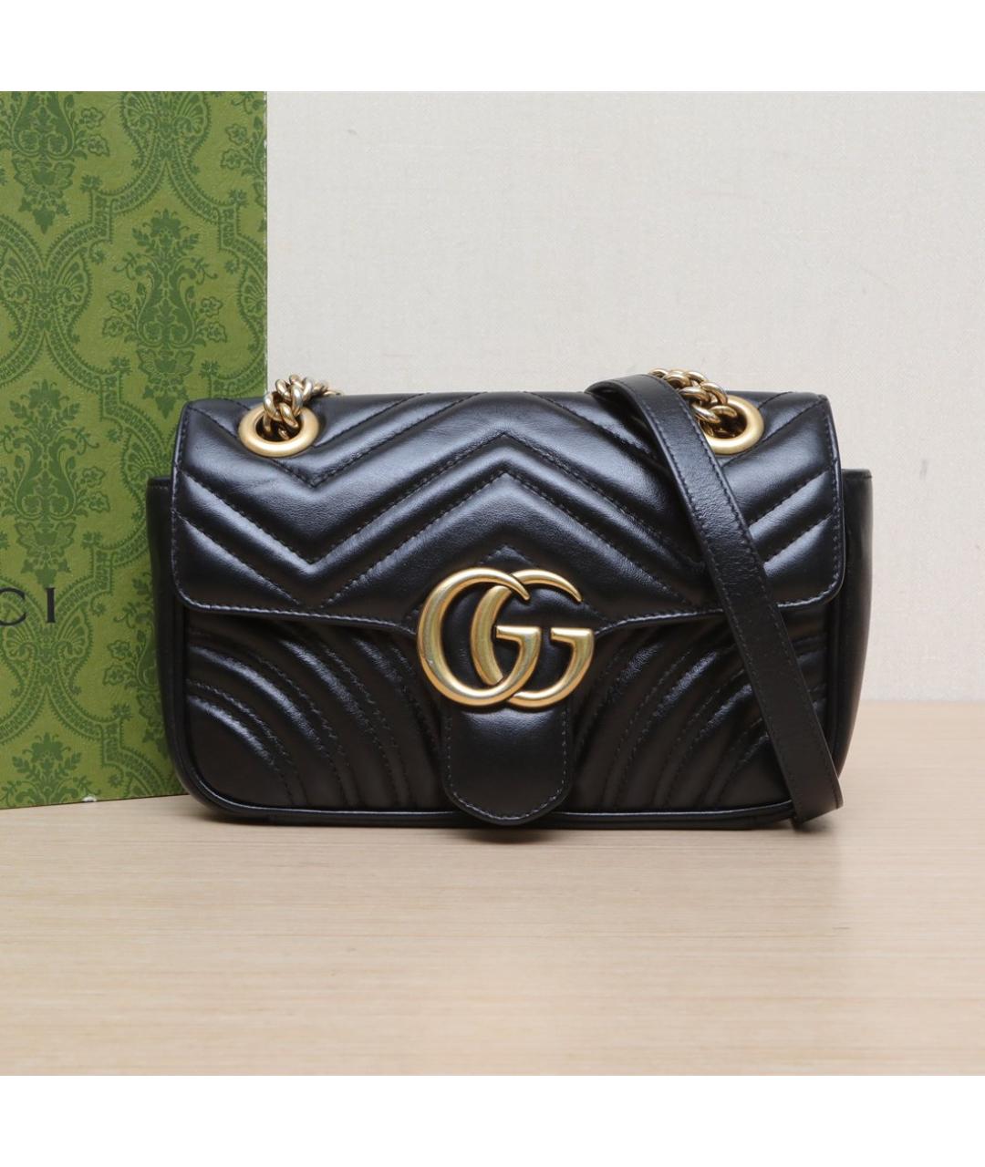GUCCI Черная кожаная сумка через плечо, фото 2