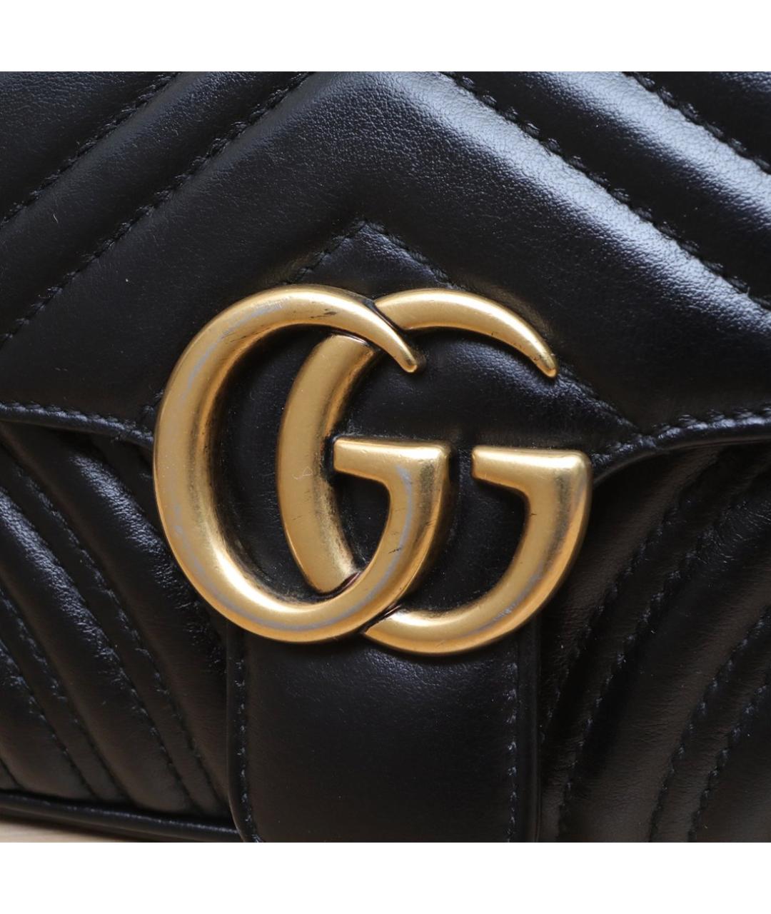 GUCCI Черная кожаная сумка через плечо, фото 8