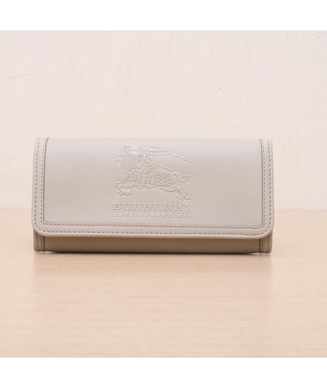 BURBERRY Бежевый кожаный кошелек, фото 3