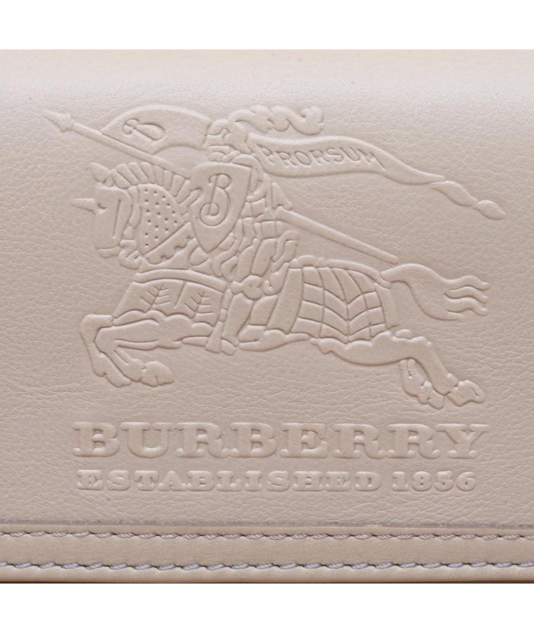 BURBERRY Бежевый кожаный кошелек, фото 8