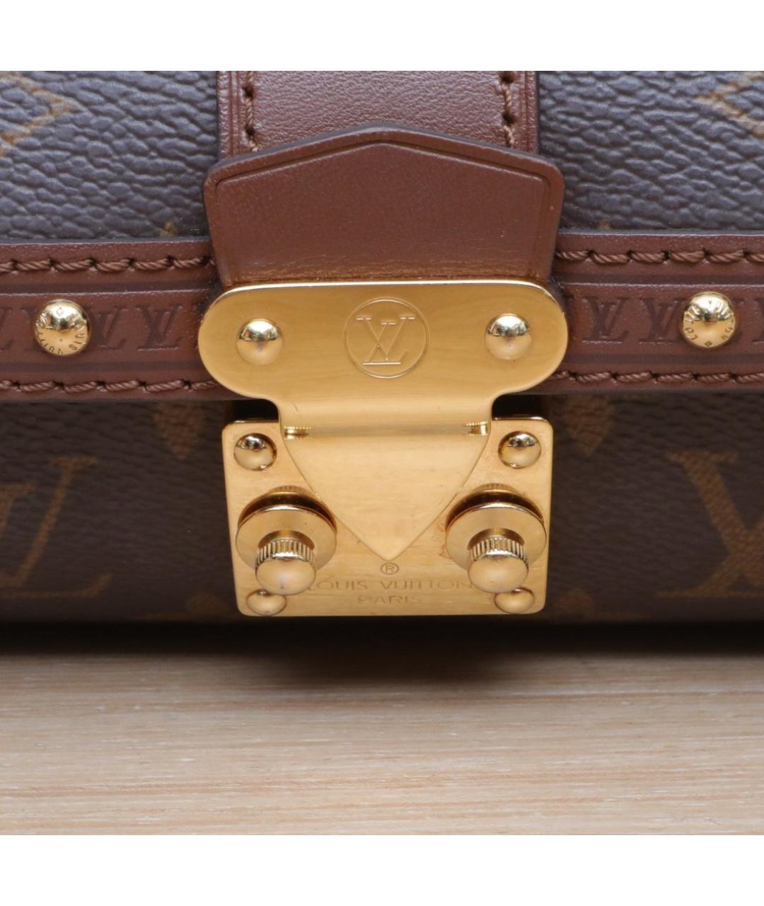 LOUIS VUITTON Коричневая кожаная сумка через плечо, фото 8