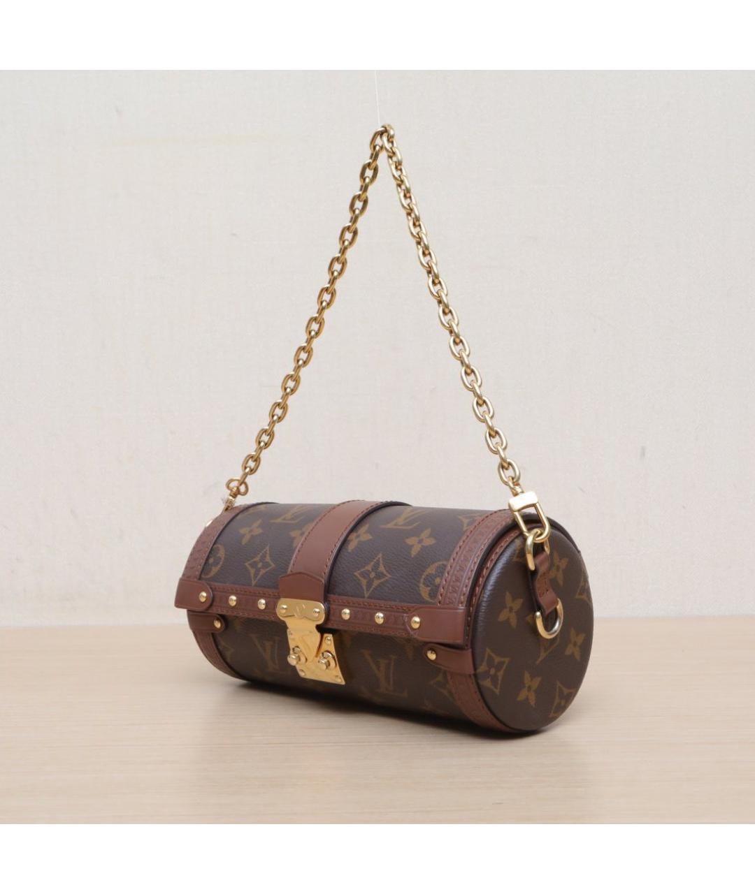LOUIS VUITTON Коричневая кожаная сумка через плечо, фото 4