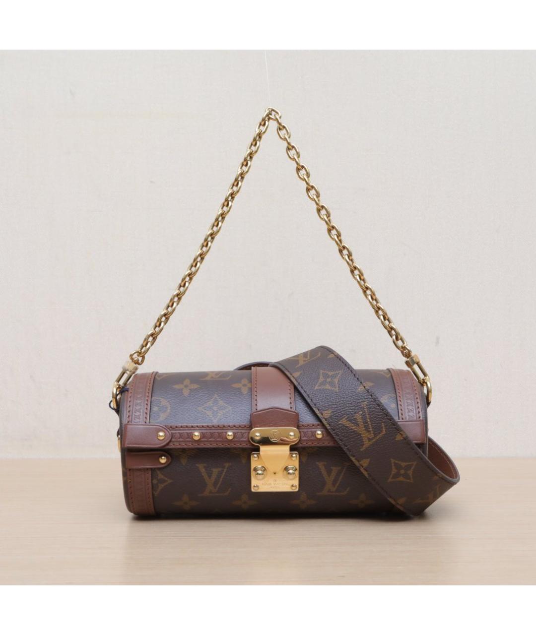LOUIS VUITTON Коричневая кожаная сумка через плечо, фото 3