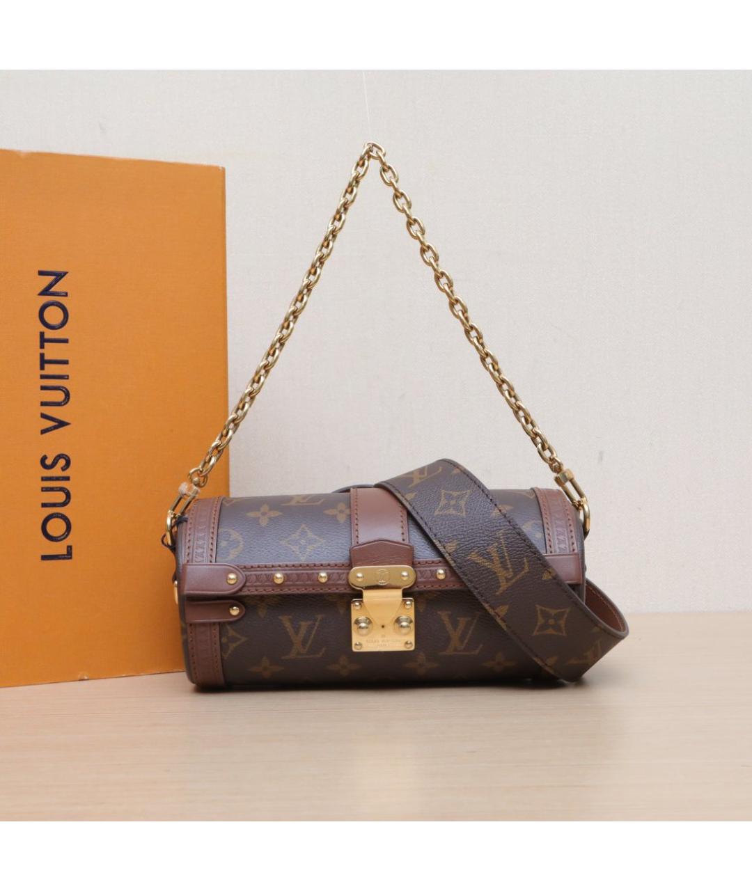 LOUIS VUITTON Коричневая кожаная сумка через плечо, фото 2