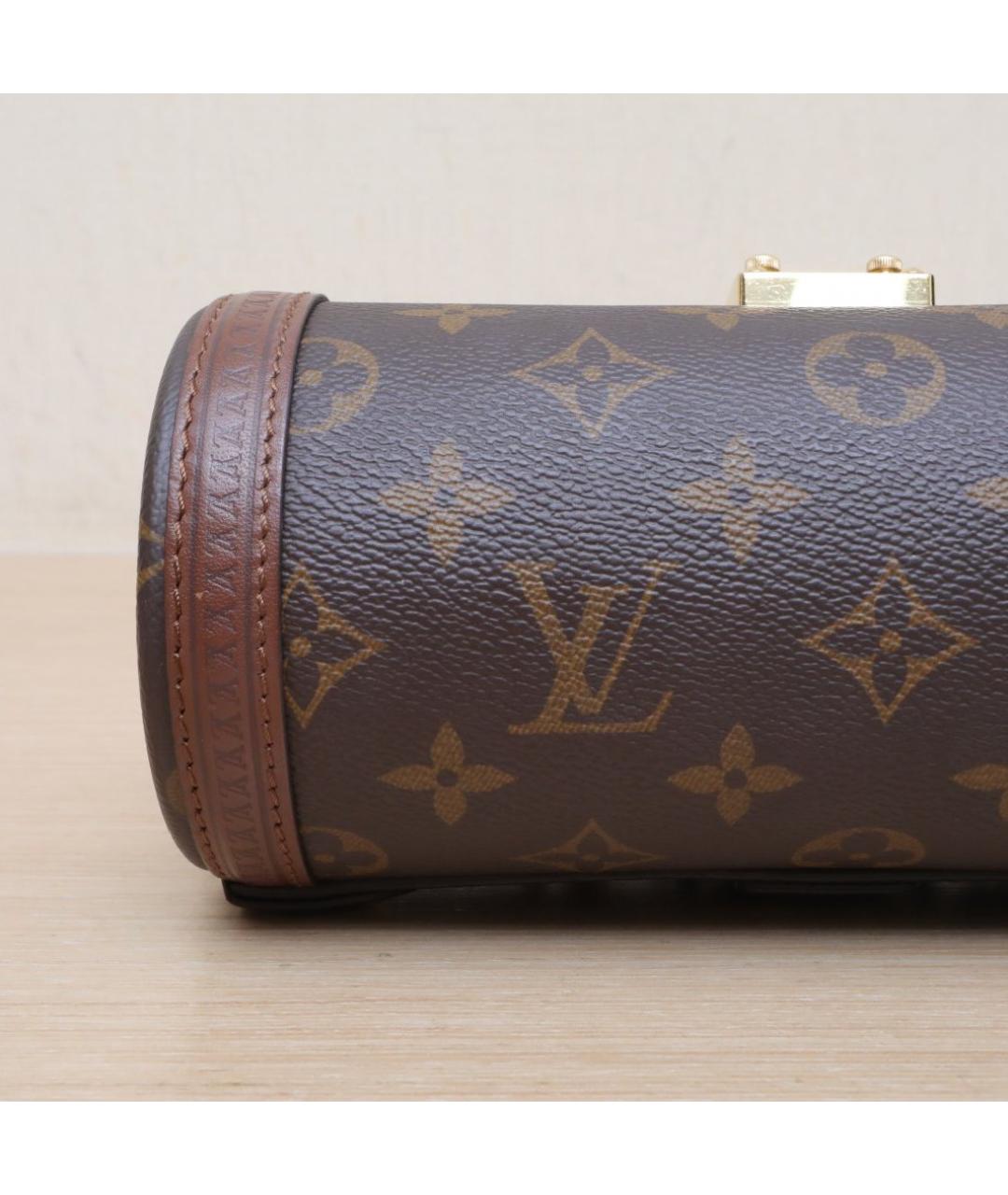 LOUIS VUITTON Коричневая кожаная сумка через плечо, фото 9