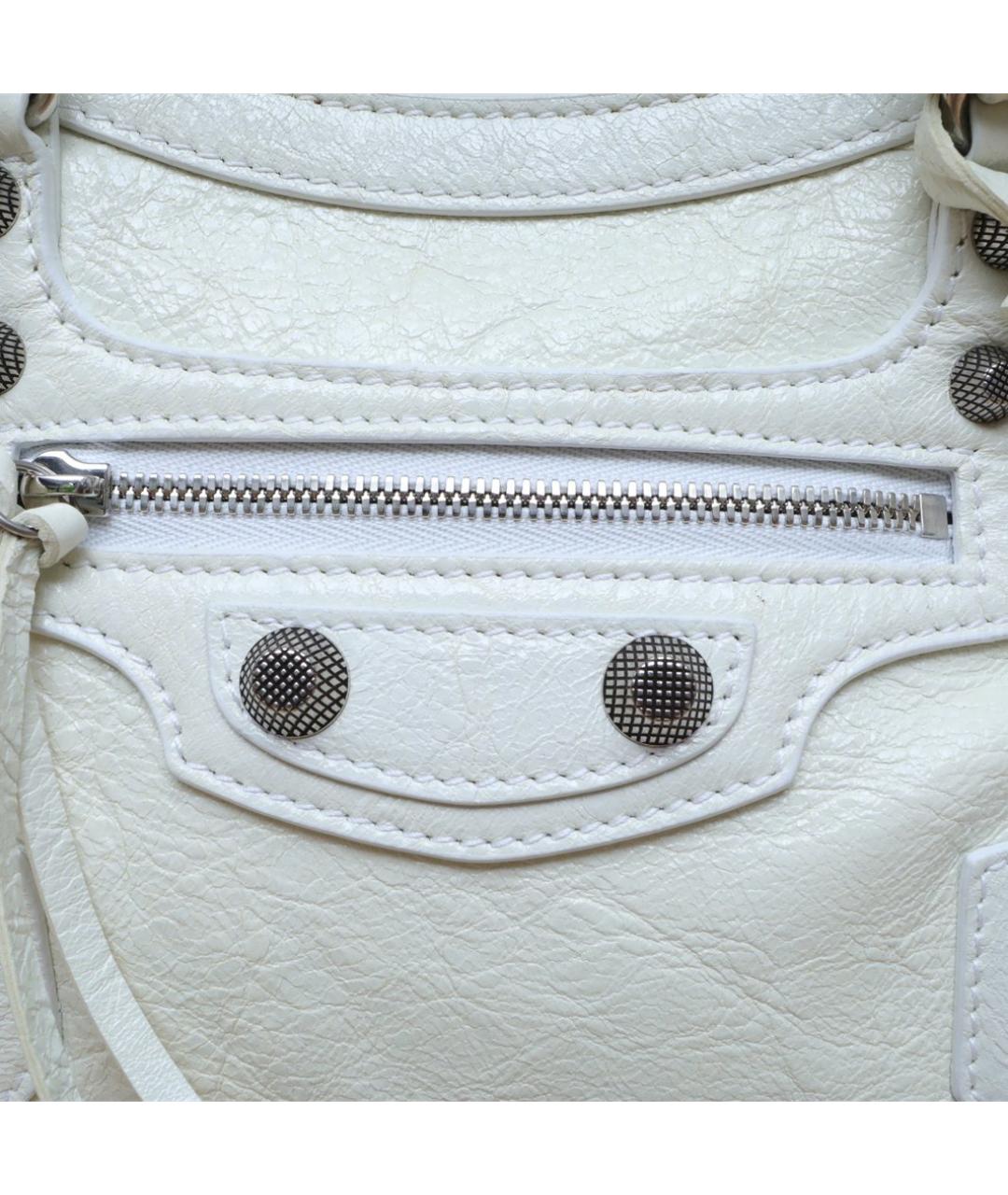 BALENCIAGA Белая кожаная сумка через плечо, фото 8