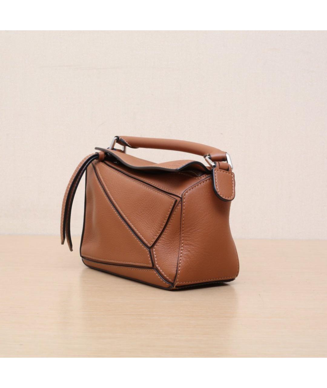 LOEWE Коричневая кожаная сумка через плечо, фото 4
