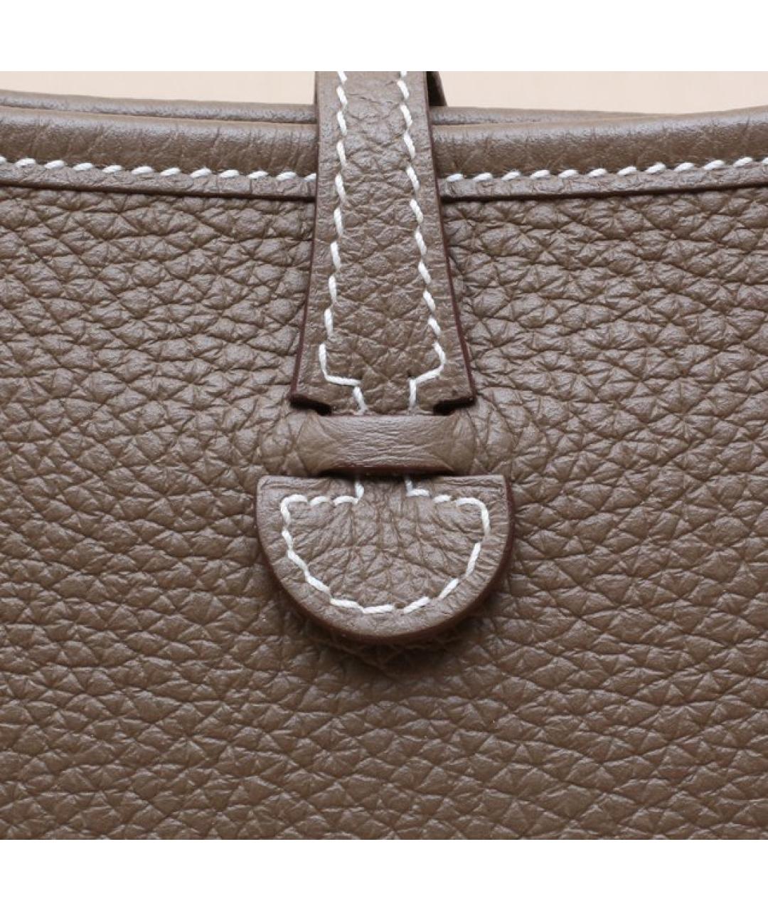 HERMES Коричневая кожаная сумка через плечо, фото 8