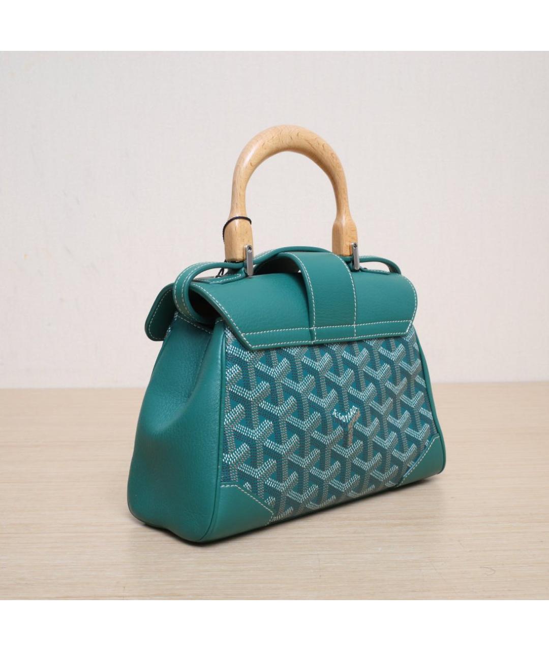 GOYARD Зеленая кожаная сумка через плечо, фото 6