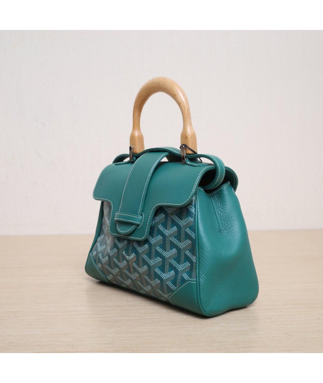 GOYARD Зеленая кожаная сумка через плечо, фото 4