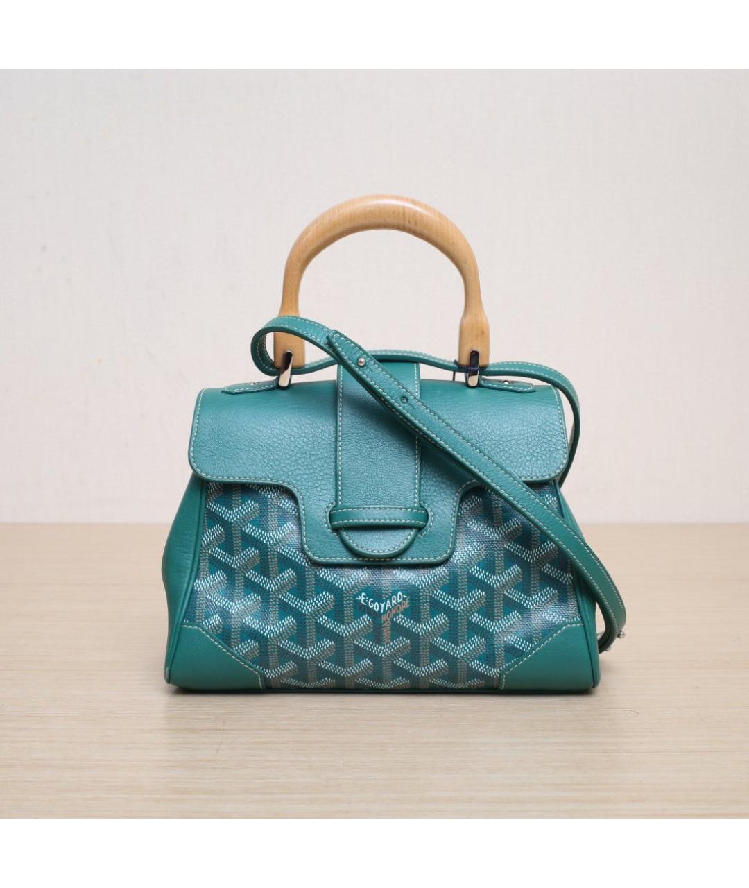 GOYARD Зеленая кожаная сумка через плечо, фото 3