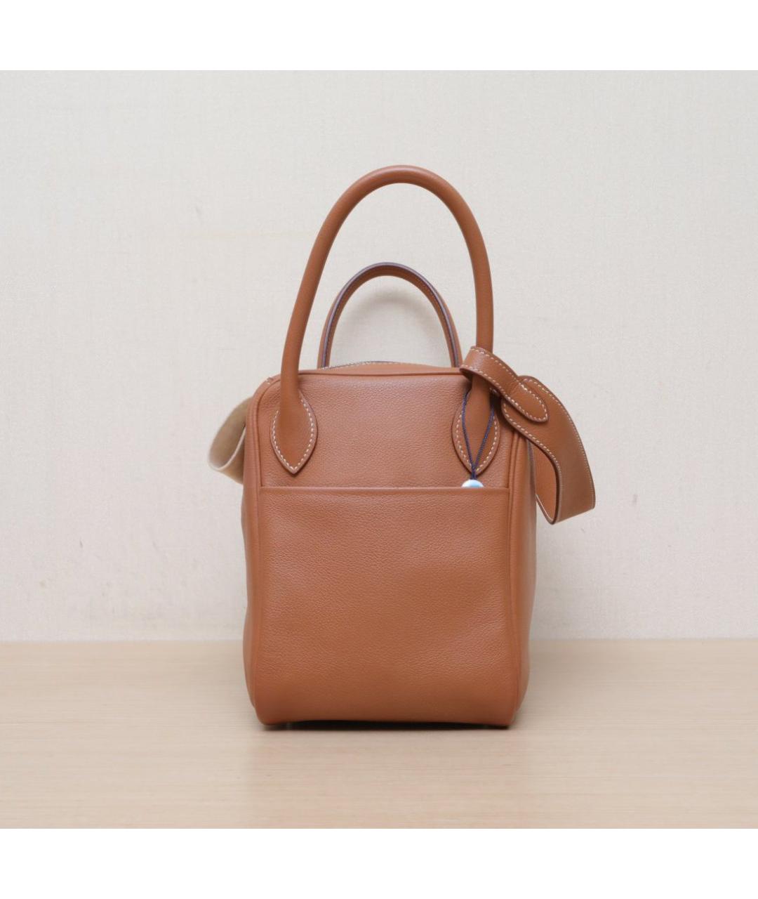 HERMES Коричневая кожаная сумка через плечо, фото 5