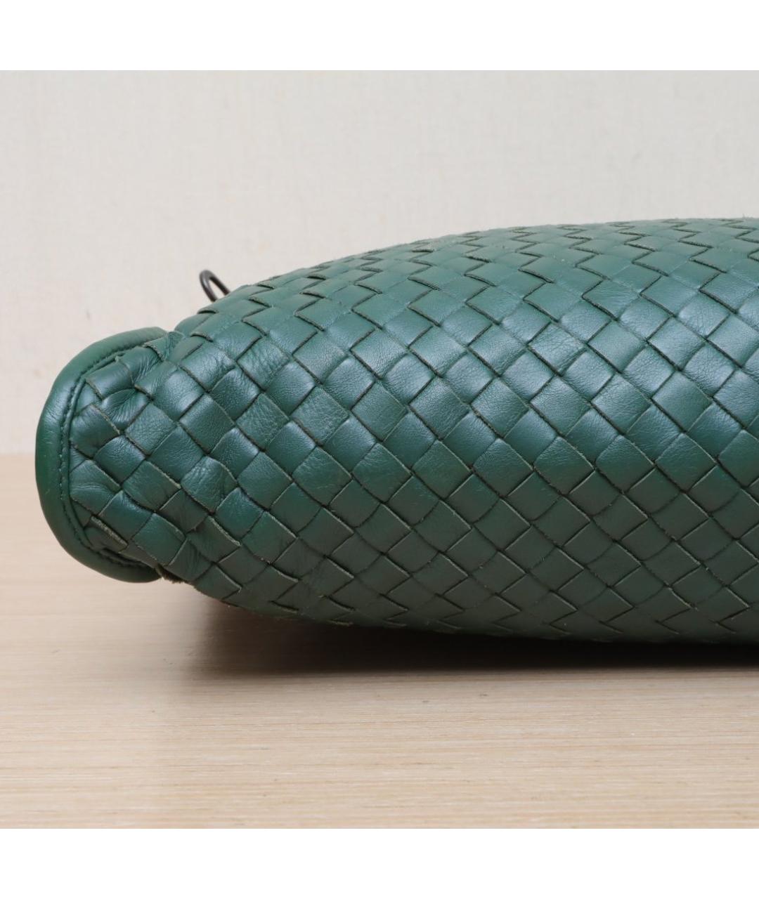 BOTTEGA VENETA Зеленая кожаная сумка тоут, фото 9
