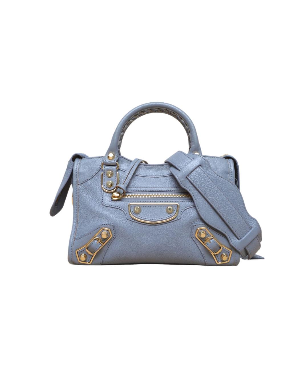 BALENCIAGA Голубая кожаная сумка через плечо, фото 10
