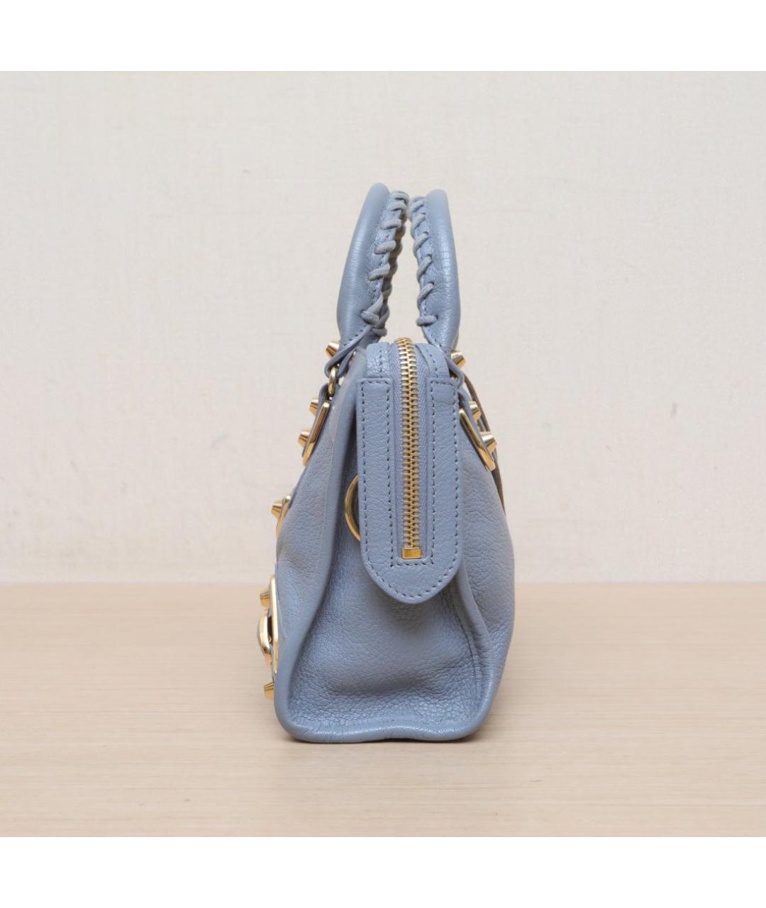 BALENCIAGA Голубая кожаная сумка через плечо, фото 5