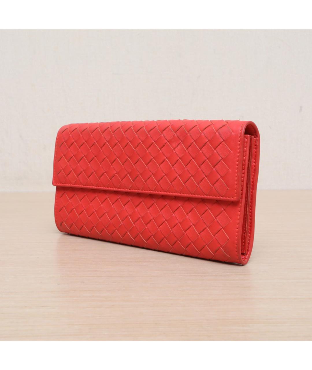 BOTTEGA VENETA Оранжевый кожаный кошелек, фото 4
