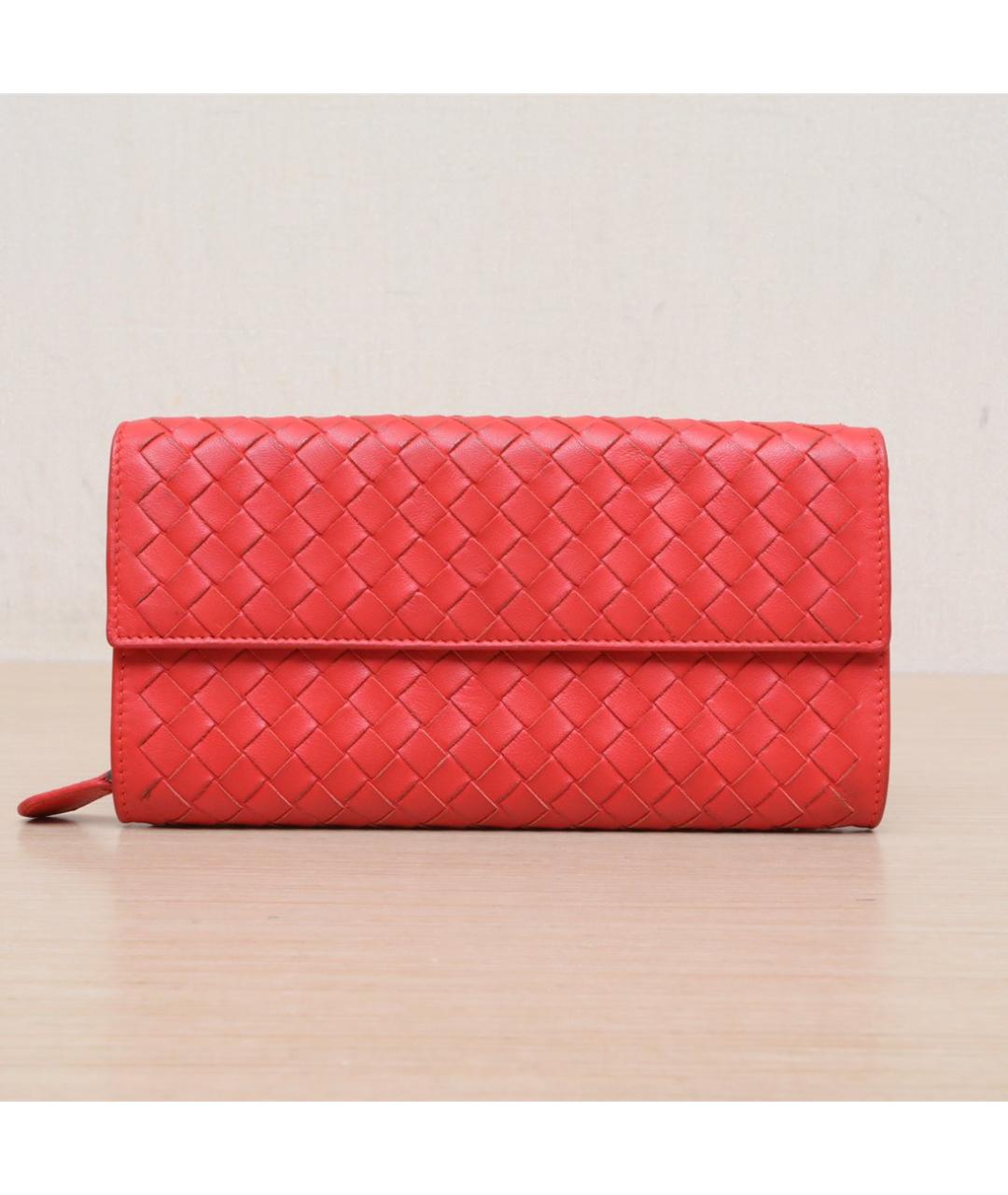 BOTTEGA VENETA Оранжевый кожаный кошелек, фото 3