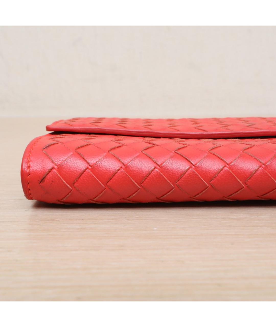 BOTTEGA VENETA Оранжевый кожаный кошелек, фото 9