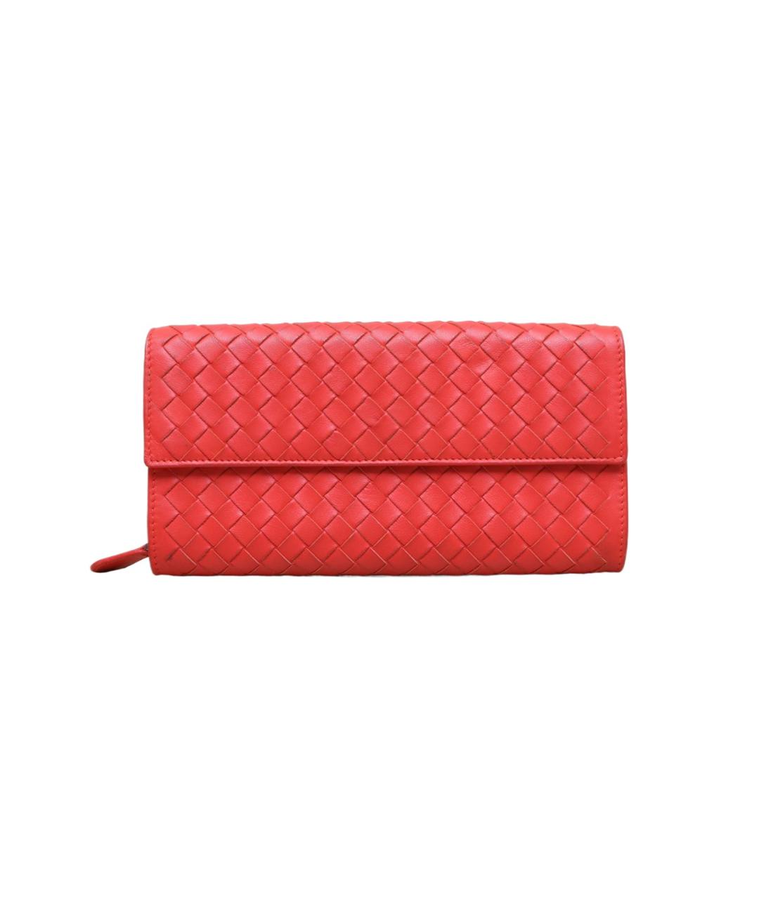 BOTTEGA VENETA Оранжевый кожаный кошелек, фото 1