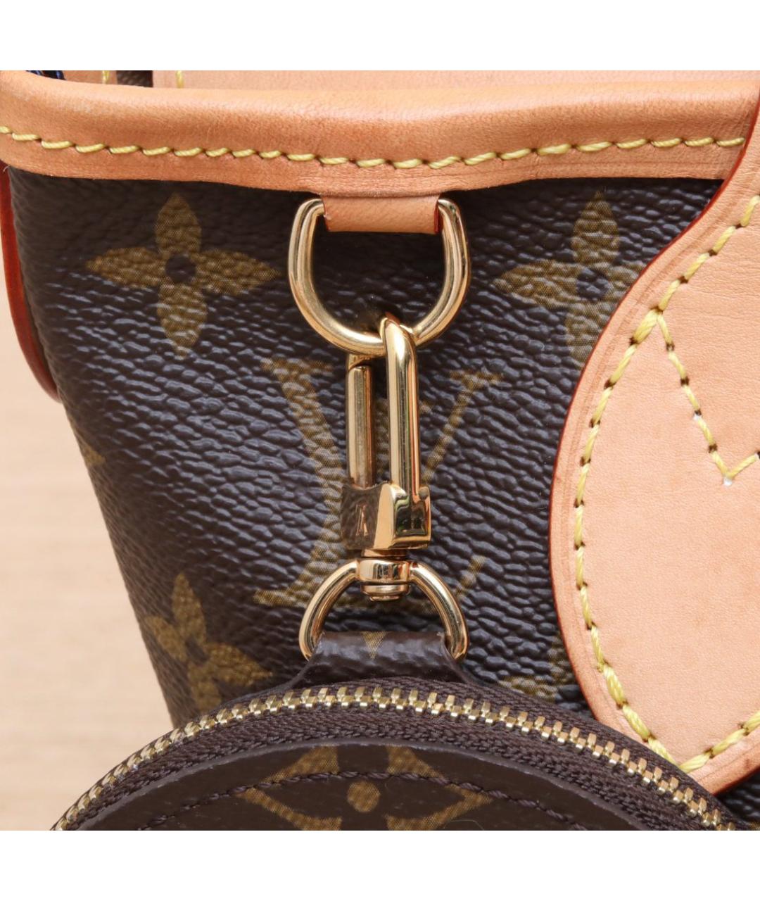 LOUIS VUITTON Коричневая кожаная сумка через плечо, фото 8
