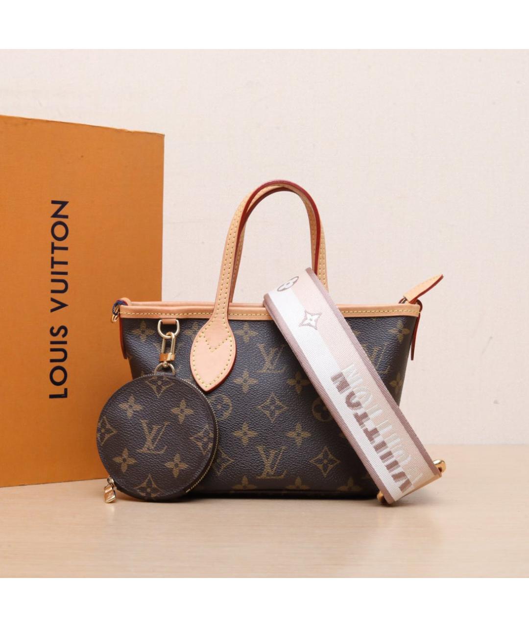 LOUIS VUITTON Коричневая кожаная сумка через плечо, фото 2