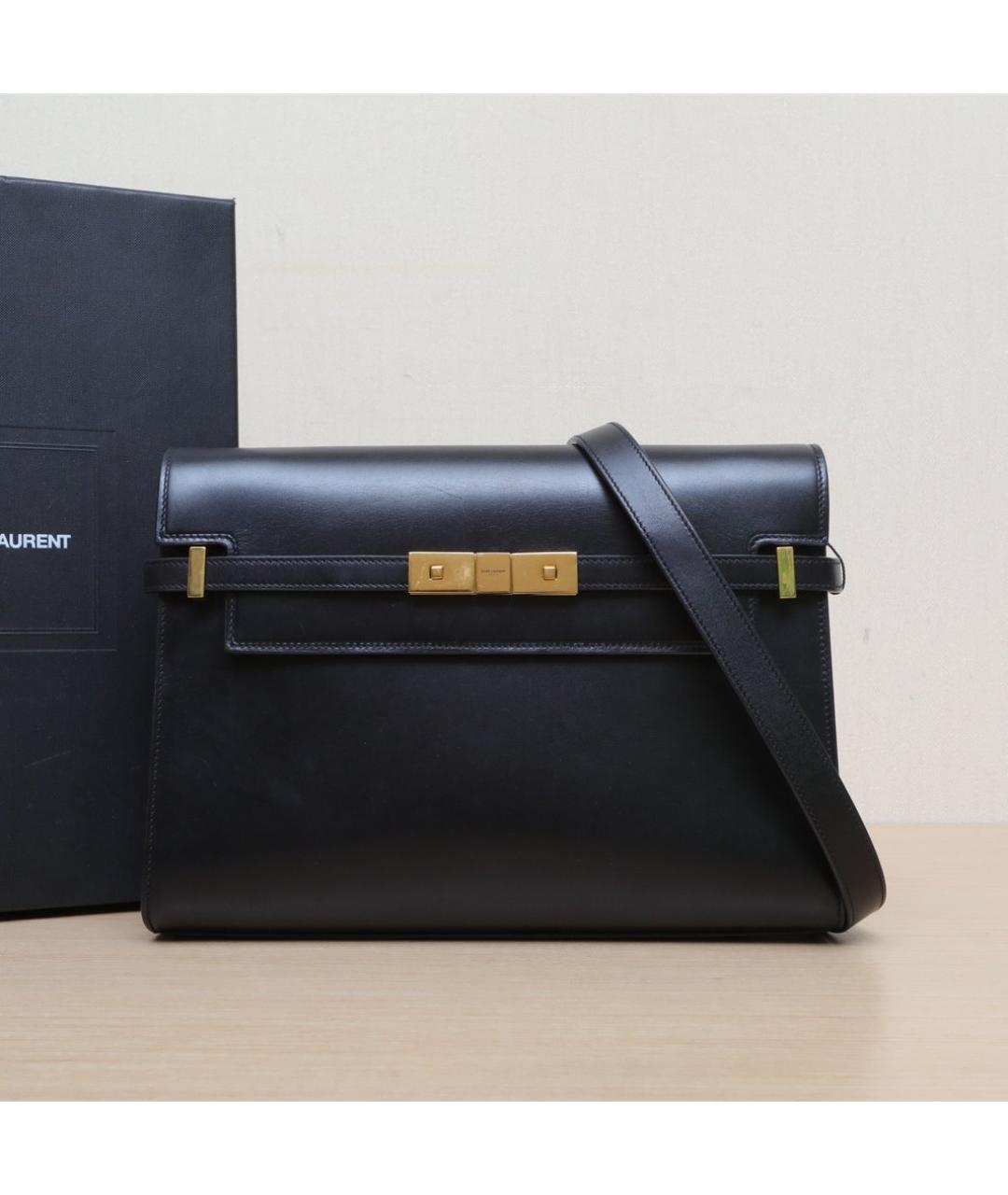 SAINT LAURENT Черная кожаная сумка через плечо, фото 2