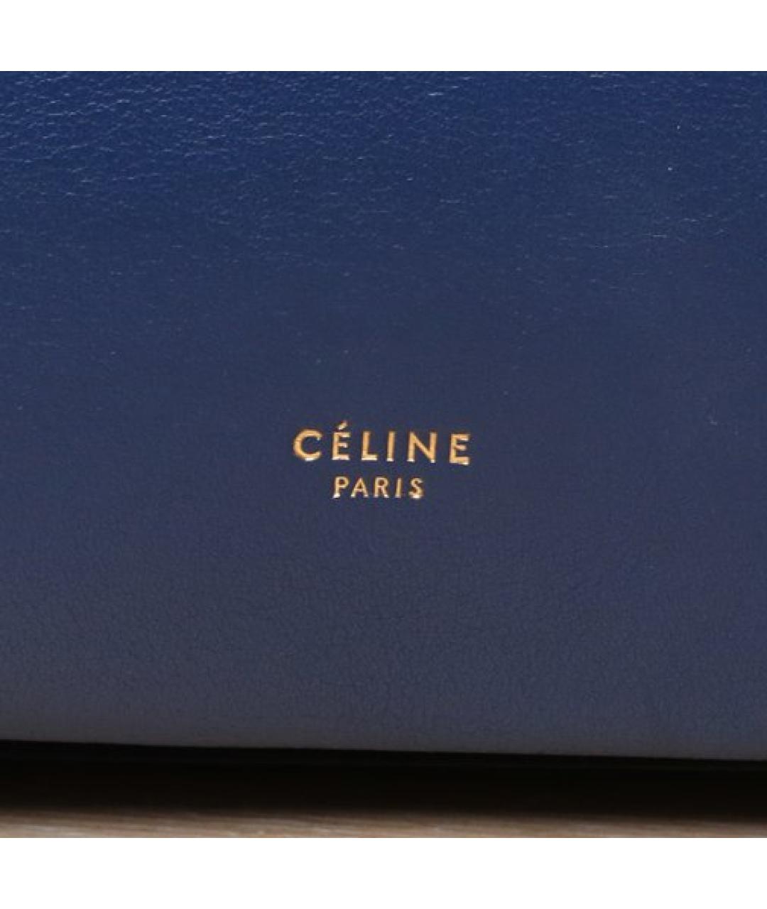 CELINE Синяя кожаная сумка через плечо, фото 8