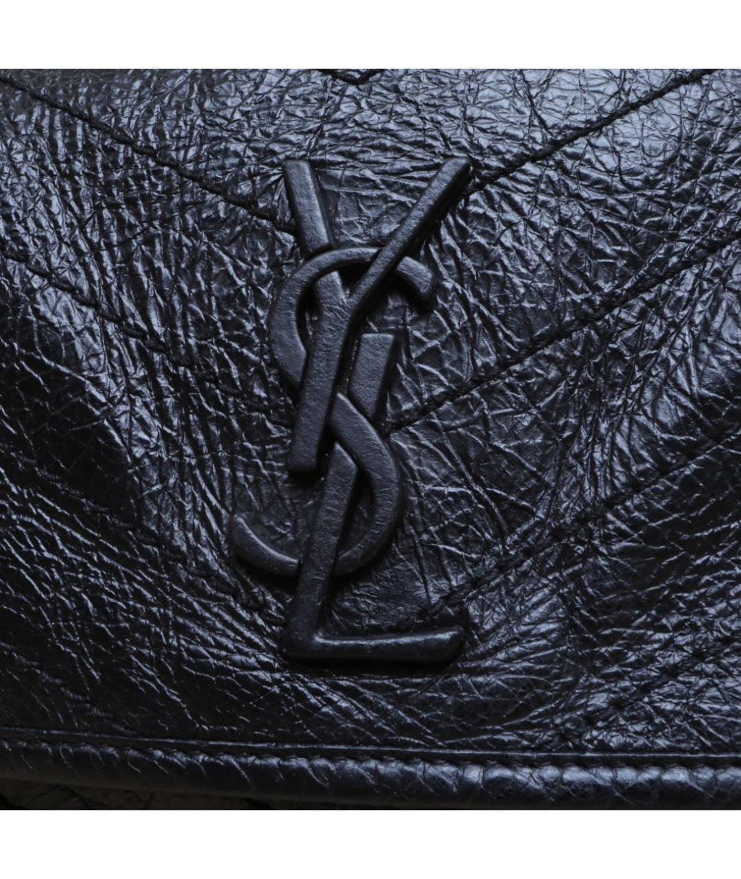 SAINT LAURENT Черная кожаная сумка через плечо, фото 8