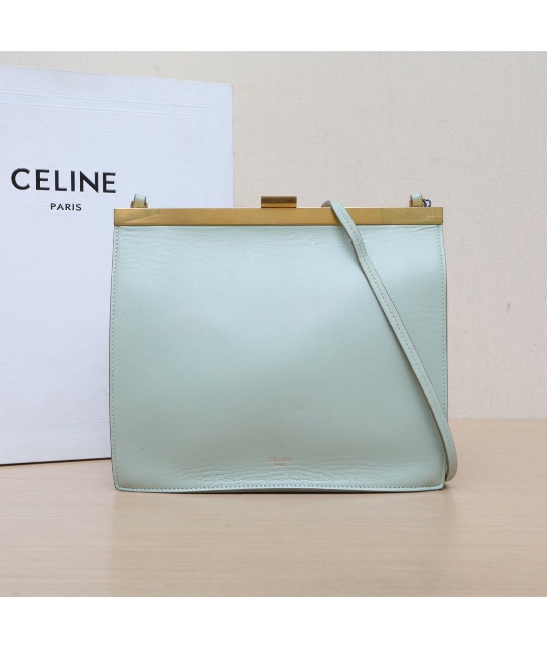 CELINE Голубая кожаная сумка через плечо, фото 2