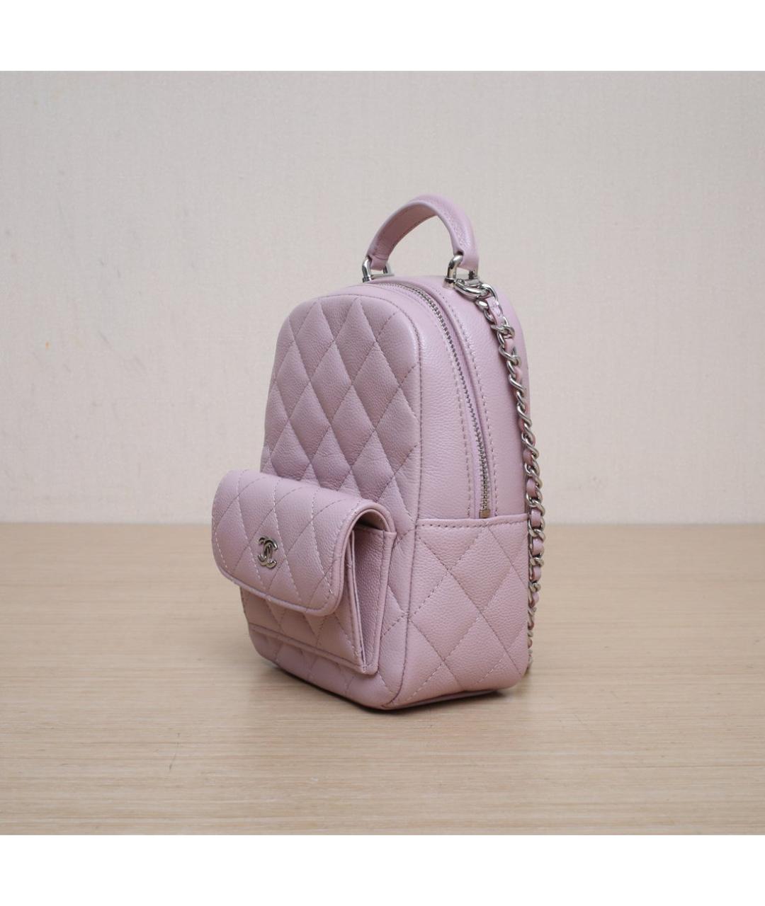 CHANEL Розовый кожаный рюкзак, фото 4