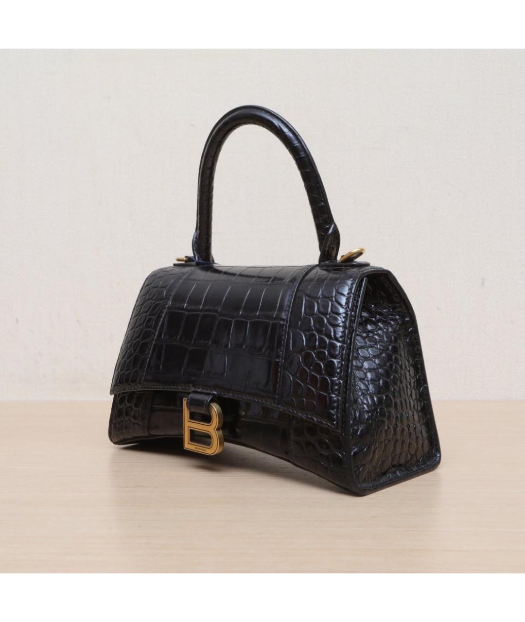 BALENCIAGA Черная кожаная сумка через плечо, фото 4