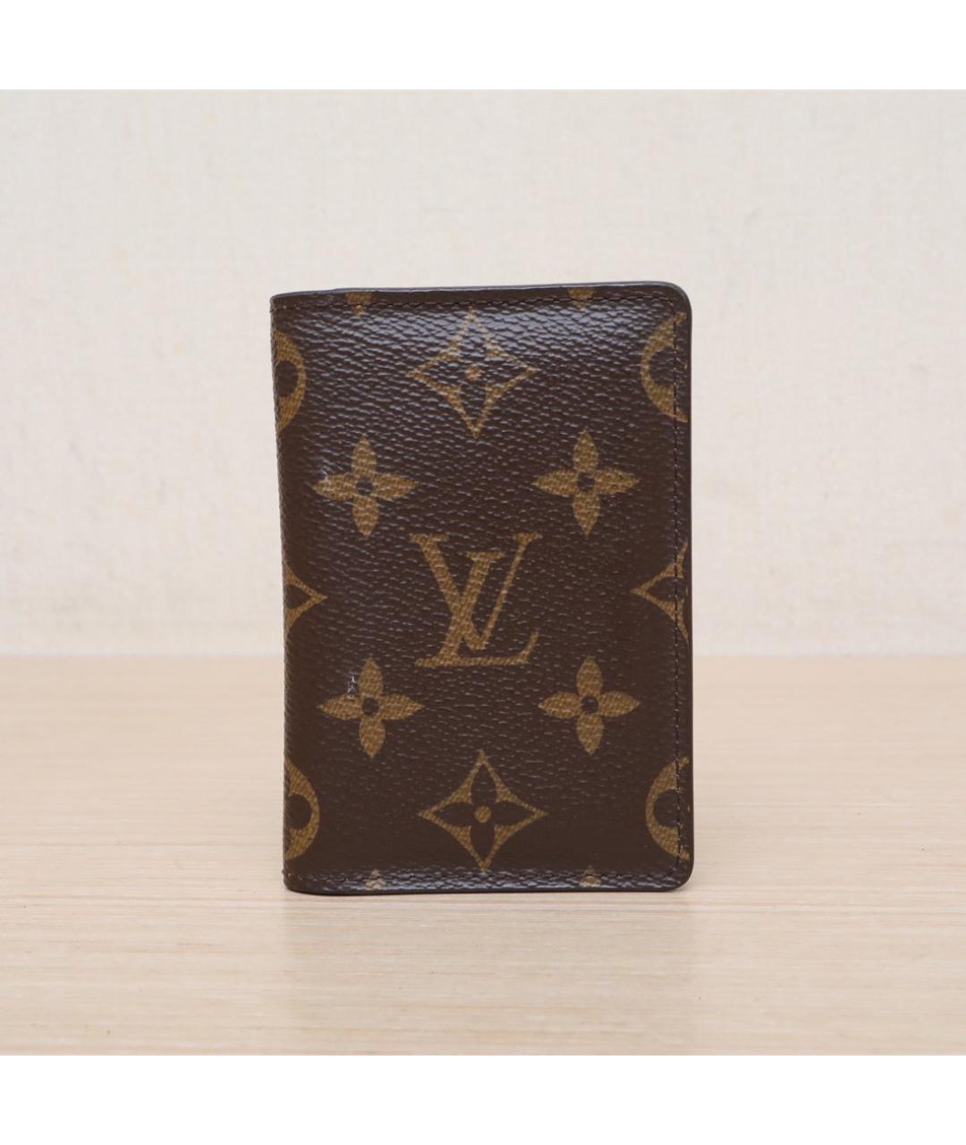 LOUIS VUITTON Коричневый кожаный кошелек, фото 3